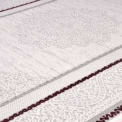 Grey Area Rug - Machine Made Rug with Frame Design Carpet | Soft Pile Durable Floor Covering