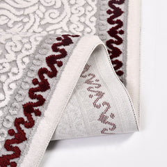 Grey Area Rug - Machine Made Rug with Frame Design Carpet | Soft Pile Durable Floor Covering