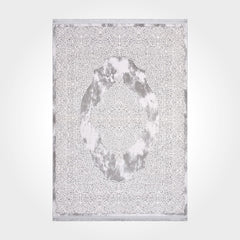 Bamboo Area Rug – Classic Grey Machine Made Rug with Overlocked Edge