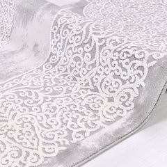 Bamboo Area Rug – Classic Grey Machine Made Rug with Overlocked Edge