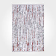 Grey Striped Area Rug - Machine Made Rug With Soft Pile & Overlocked Edge Carpet