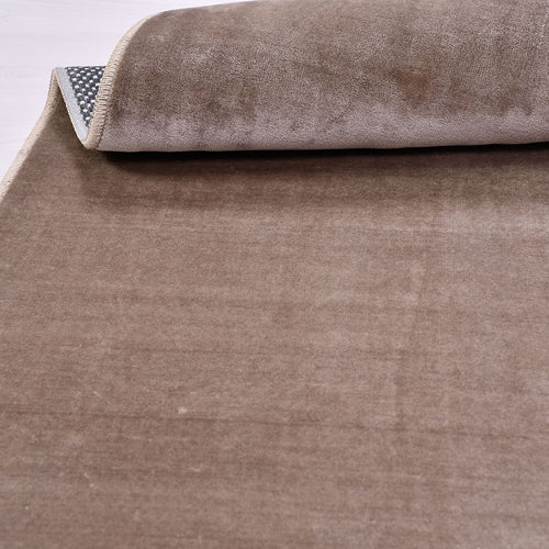 Natural Latex Area Rug – Modern Brown Flatweave 9mm Non Slip Floor Mat