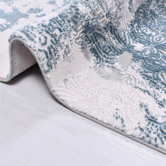 Arielo Blue Modern Bamboo Machine Made Area Rug