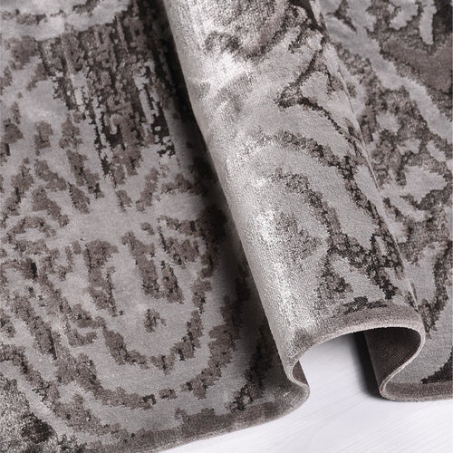 Modern Area Rug - Ariyah Grey Machine Made Rug With Laser Cut Edges