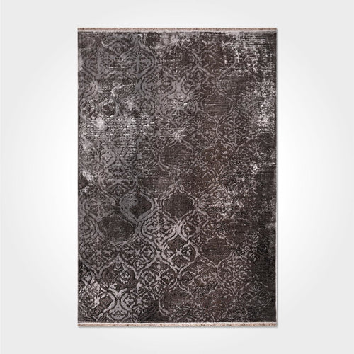 Modern Area Rug - Ariyah Grey Machine Made Rug With Laser Cut Edges