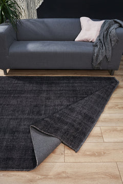 Modern Area Rug - Anthracite Color Machine Made Carpet for Living Room