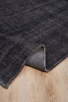 Modern Area Rug - Anthracite Color Machine Made Carpet for Living Room