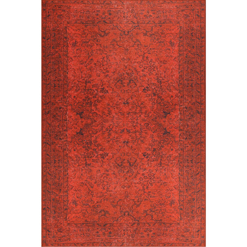 Vintage Cotton Area Rug – Washable Non Slip Red Soft Microfiber Carpet