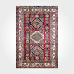 Armani Red Classic Chenille and Cotton Digital Print Area Rug