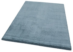 Blue Shaggy Area Rug – Arnoldstein Cotton Machine Made Carpet | Soft Textured, Dust Free
