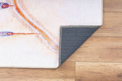 Digital Print Area Rug - Beige Cotton Washable Non Slip Microfiber Carpet