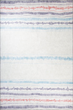 White Striped Area Rug – Soft Microfiber Carpet | Washable Non Slip Cotton