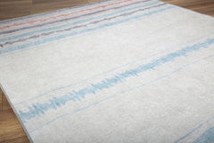 White Striped Area Rug – Soft Microfiber Carpet | Washable Non Slip Cotton