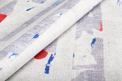 Grey Striped Area Rug - Washable Non Slip Cotton Microfiber Floor Rug