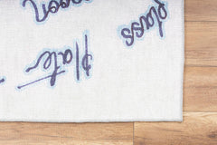 Digital Print Area Rug - White Cotton Washable Non Slip Decorative Carpet