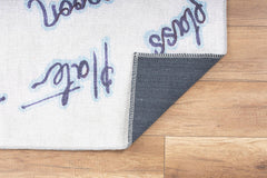 Digital Print Area Rug - White Cotton Washable Non Slip Decorative Carpet