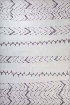 White Striped Area Rug | Soft Microfiber Carpet Washable Non Slip