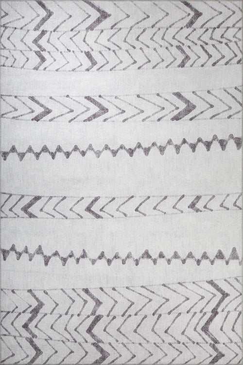 White Striped Area Rug | Soft Microfiber Carpet Washable Non Slip