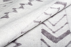 White Striped Area Rug | Soft Microfiber Carpet Washable Non Slip