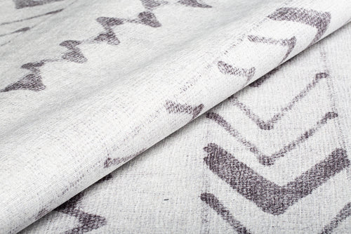 White Striped Area Rug | Soft Microfiber Carpet Washable Non Slip