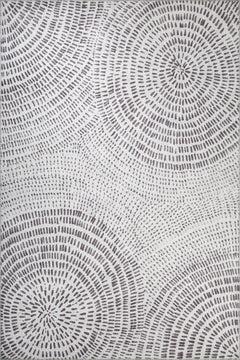 Digital Print Area Rug – Cotton Geometric Pattern White Circle Carpet