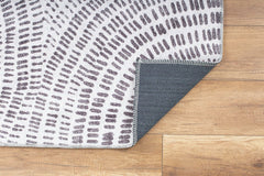 Digital Print Area Rug – Cotton Geometric Pattern White Circle Carpet