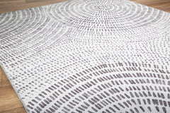 Digital Print Area Rug – Cotton Geometric Pattern White Circle Carpet