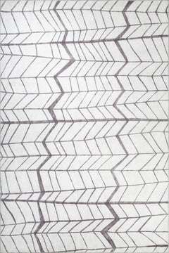 Geometric Cotton Area Rug - Washable Non Slip White Decorative Floor Mat