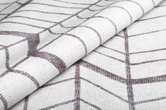 Geometric Cotton Area Rug - Washable Non Slip White Decorative Floor Mat