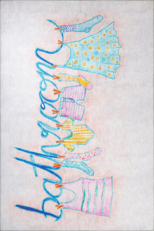 White Cotton Area Rug - Washable Non Slip Soft Microfiber Rug with Thick Plush