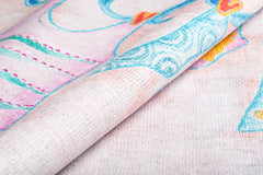 White Cotton Area Rug - Washable Non Slip Soft Microfiber Rug with Thick Plush