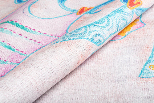 White Cotton Area Rug - Washable Non Slip Soft Microfiber Rug with Thick Plush