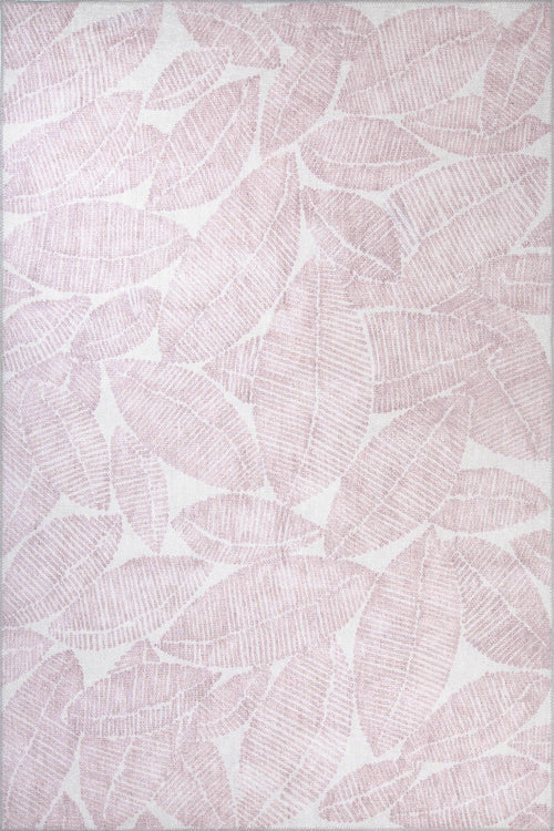 Digital Print Area Rug – White Floral Cotton Floral Design Carpet with Washable Non Slip