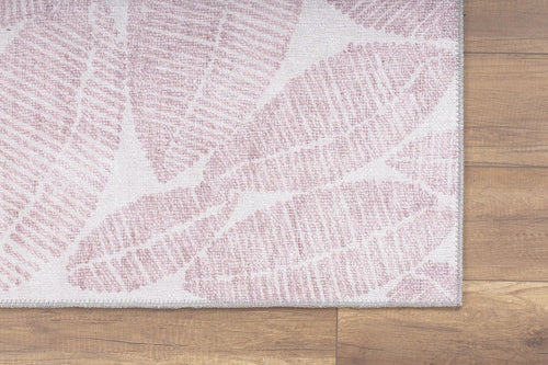 Digital Print Area Rug – White Floral Cotton Floral Design Carpet with Washable Non Slip