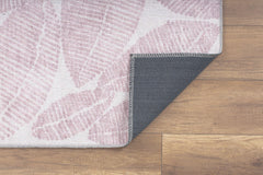 Digital Print Area Rug – White Floral Cotton Floral Design Carpet with Washable Non Slip