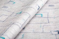 Grey Geometric Area Rug – Washable Non Slip Cotton Area Rug for Living Room