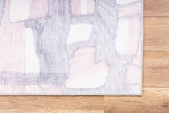 Modern Cotton Area Rug - Grey Washable Non Slip Microfiber Carpet for Living Room