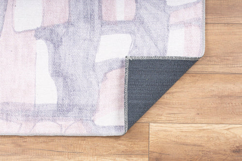 Modern Cotton Area Rug - Grey Washable Non Slip Microfiber Carpet for Living Room