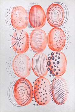 Carleville White Circles Cotton Digital Print Area Rug