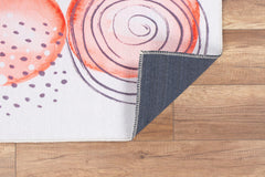 Carleville White Circles Cotton Digital Print Area Rug