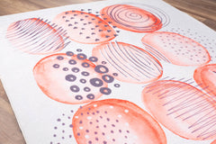 Carleville White Circles Cotton Digital Print Area Rug