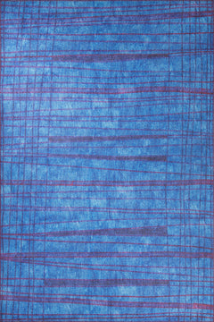 Blue Striped Area Rug – Washable Non Slip Soft Microfiber Carpet for Living Room