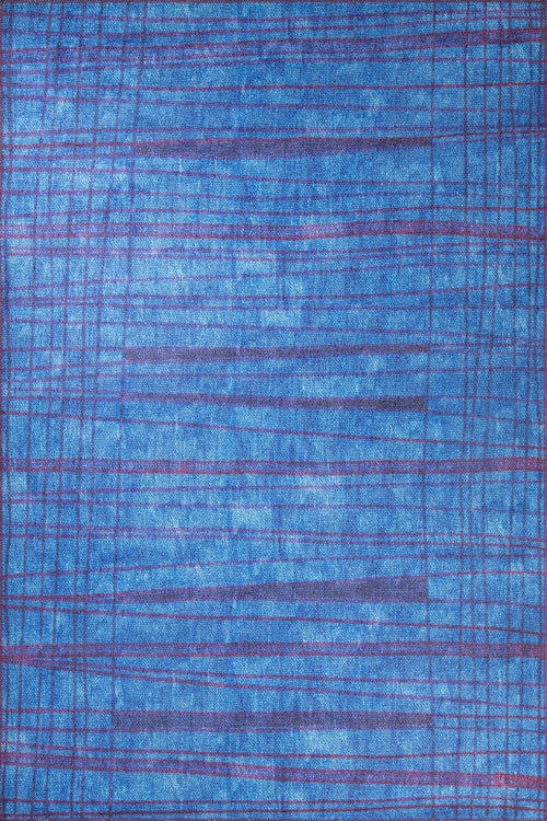 Blue Striped Area Rug – Washable Non Slip Soft Microfiber Carpet for Living Room