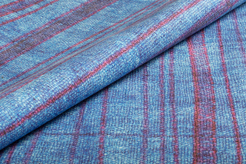 Blue Striped Area Rug – Washable Non Slip Soft Microfiber Carpet for Living Room