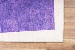 Purple Geometric Area Rug – Washable Non Slip Cotton Area Carpet with Soft Microfiber Texture