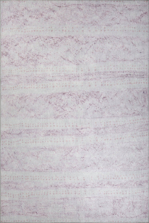 Pink Striped Area Rug | Soft Microfiber Carpet | Washable Non Slip Floor Covering