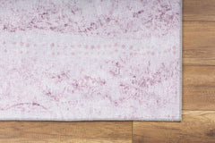 Pink Striped Area Rug | Soft Microfiber Carpet | Washable Non Slip Floor Covering