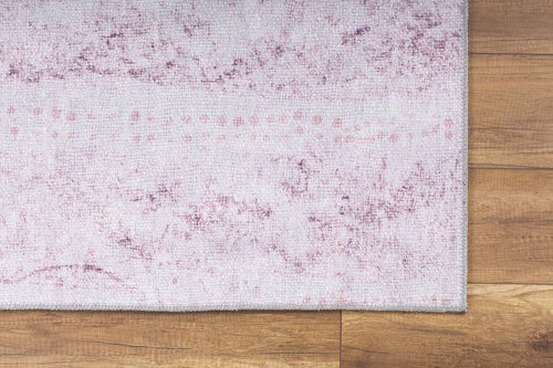 Pink Striped Area Rug | Soft Microfiber Carpet | Washable Non Slip Floor Covering