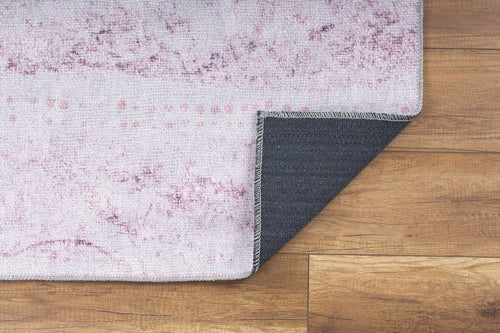 Pink Striped Area Rug | Soft Microfiber Carpet | Washable Non Slip Floor Covering