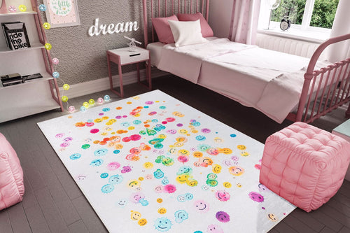Kids Digital Print Rug – Washable Non Slip White Cotton Soft Microfiber Carpet